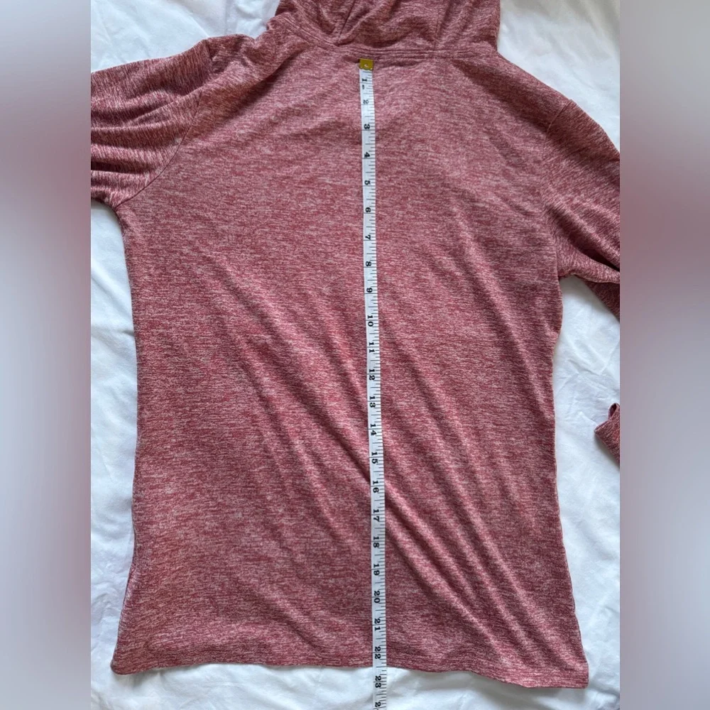 Nike Womens Dri Fit Hooded Running Pullover Top Heathered Marl Red Size XS EUC